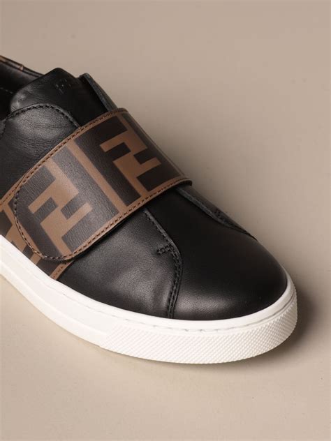 fendi leather slip on sneakers